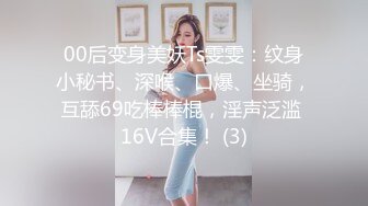 00后变身美妖Ts雯雯：纹身小秘书、深喉、口爆、坐骑，互舔69吃棒棒棍，淫声泛滥 16V合集！ (3)