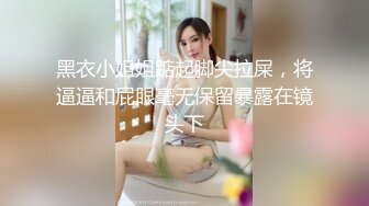 黑衣小姐姐踮起脚尖拉屎，将逼逼和屁眼毫无保留暴露在镜头下