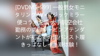 [DVDMS-599] 一般男女モニタリングAV×マジックミラー便コラボ企画 大手航空会社勤務の美脚キャビンアテンダントが初めての黒パンスト履きっぱなしイキ潮体験！